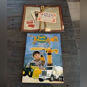 2 children’s books 1 Earth Movers Coloring Activity Book and 1 reading story